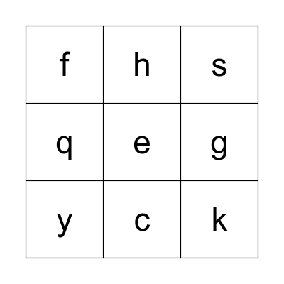 Alphabet Bingo! Bingo Card
