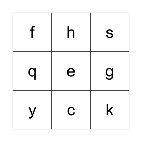 Alphabet Bingo! Bingo Card