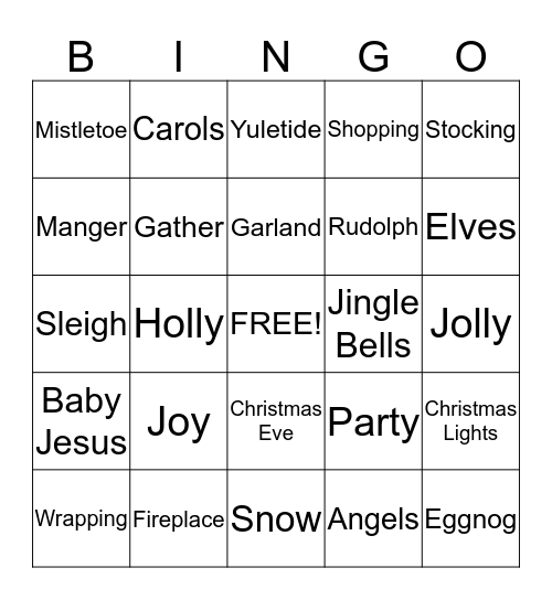 CHRISTMAS BINGO!! Bingo Card