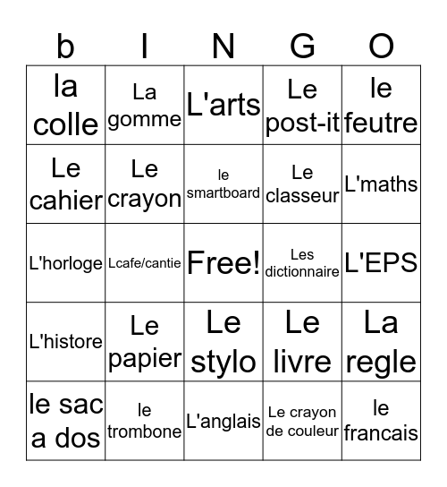 Rebecca's Bingo  Bingo Card