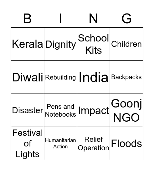 Diwali Bingo! Bingo Card