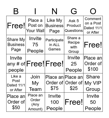 Do You Bake Giveaway Bingo Card