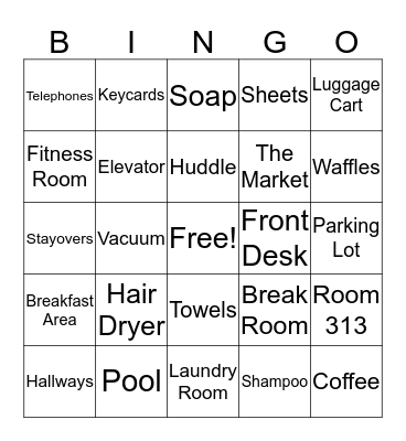 One Team One Dream Bingo Card