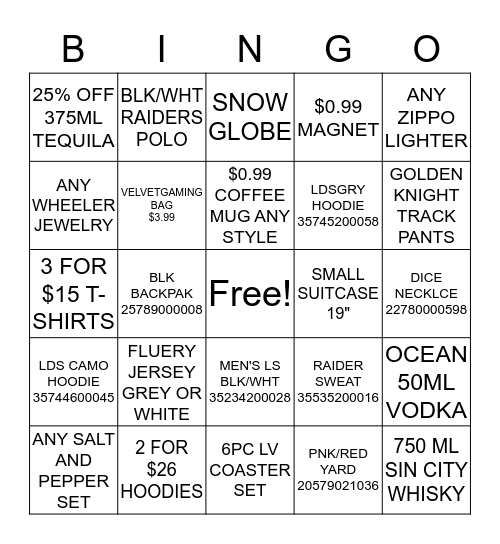 THANKSGIVING BINGO  Bingo Card