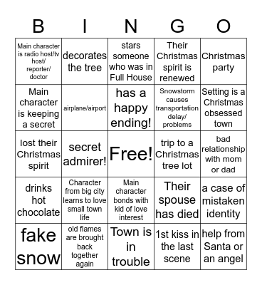 SHELLI'S 50TH BIRTHDAY HALLMARK MOVIE BINGO Card