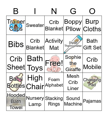 Erin's Baby Shower Bingo Card