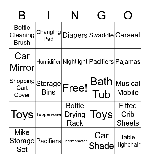 Baby D Bingo! Bingo Card