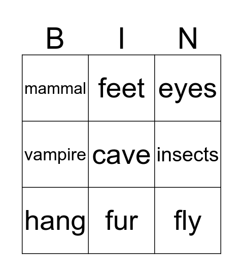 Bats! Bingo Card
