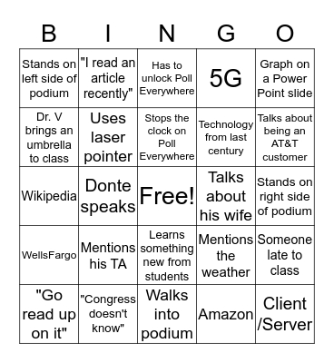 INFO 3130-005 Bingo Card