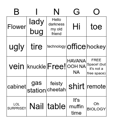 On The Go Fun: A sad, sad bingo game Bingo Card