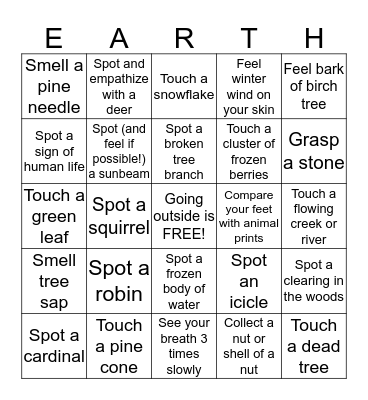 Winter Bingo Card