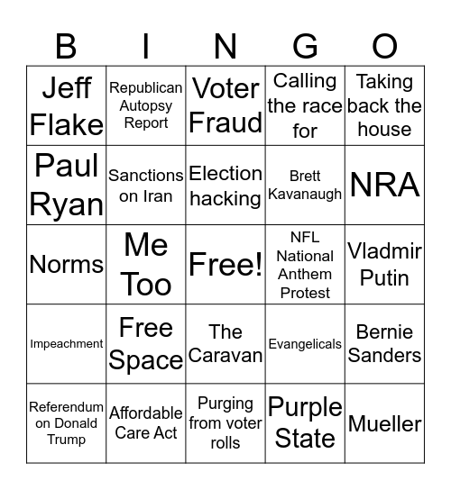 PUNDIT BINGO Card