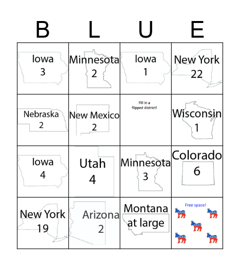 House of Reps Group 3 Bingo Card