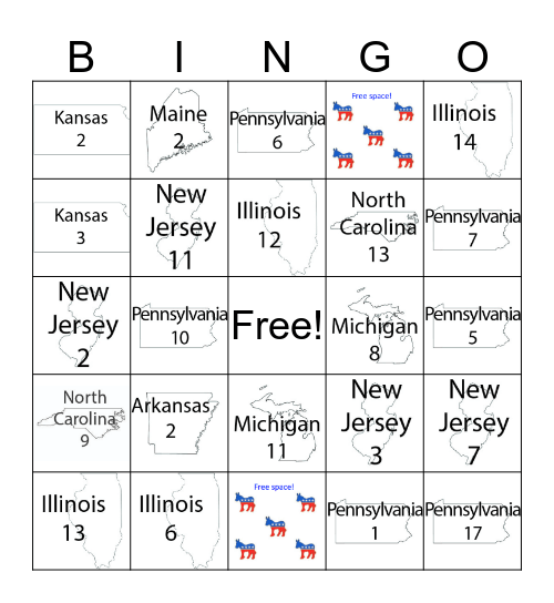 House of Reps Group 2 Bingo Card