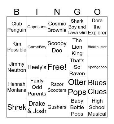 THROWBACK BINGO Card