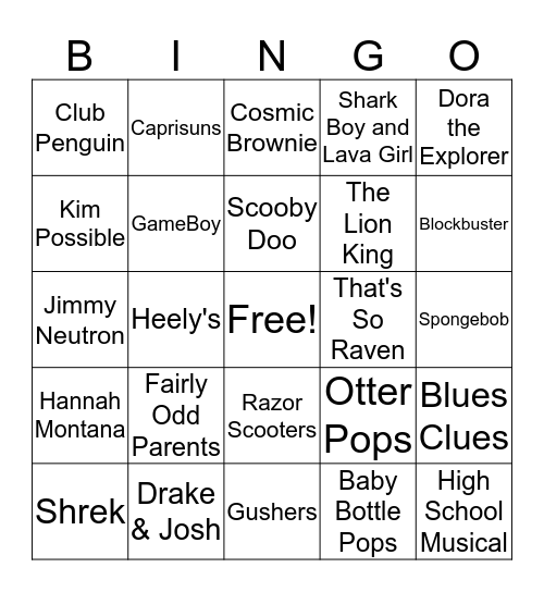 THROWBACK BINGO Card