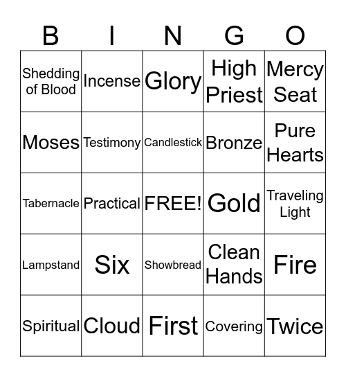 Traveling Light Bingo Card