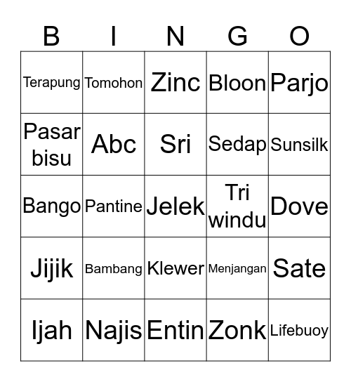 Rehan Bingo Card