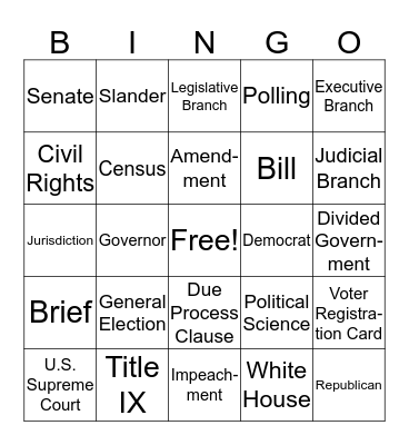 ELECTION DAY  Bingo Card