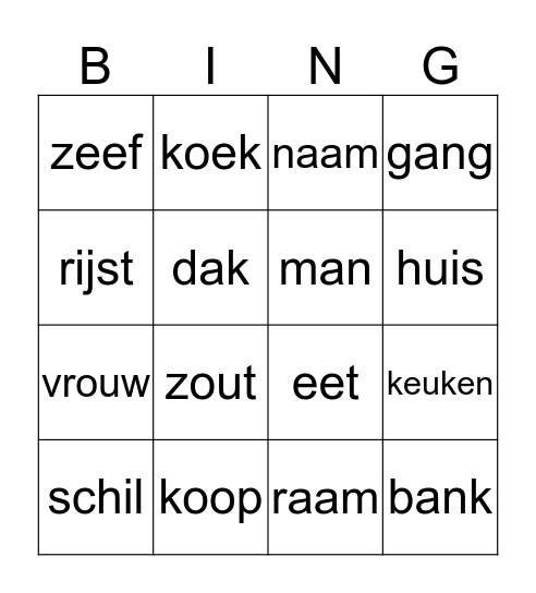 Woorden 7/43 Bingo Card