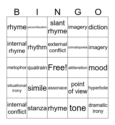Poe  Bingo Card