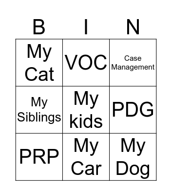 I'm Thankful For Bingo Card