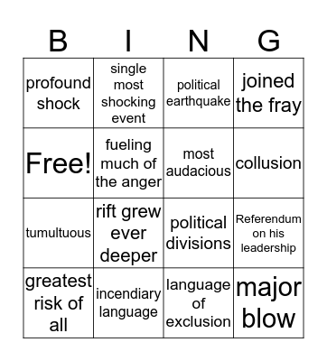 Robert Moore bingo Card