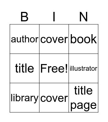 LIBRARY WORDS Bingo Card