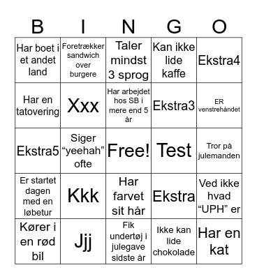 Sunset Bingo test Bingo Card