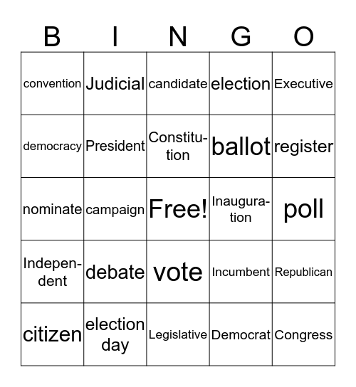 Election  Bingo Card