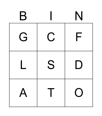 Letters Review Bingo Card