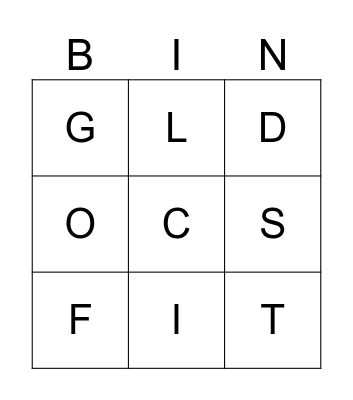 Letters Review Bingo Card