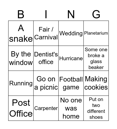 Inference Bingo Card