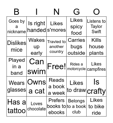 Human Bingo Card