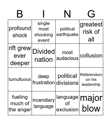 Robert Moore bingo Card