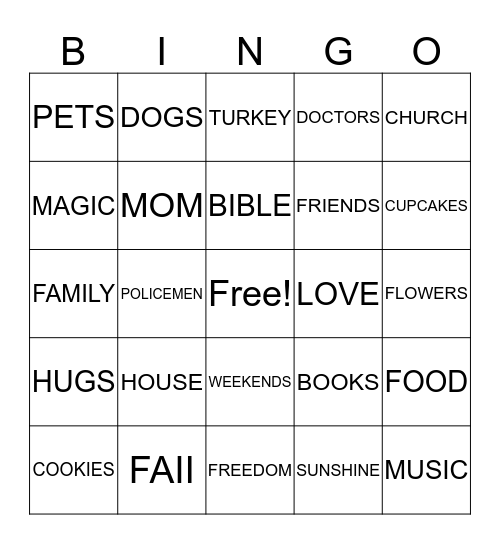 kENZIE Bingo Card