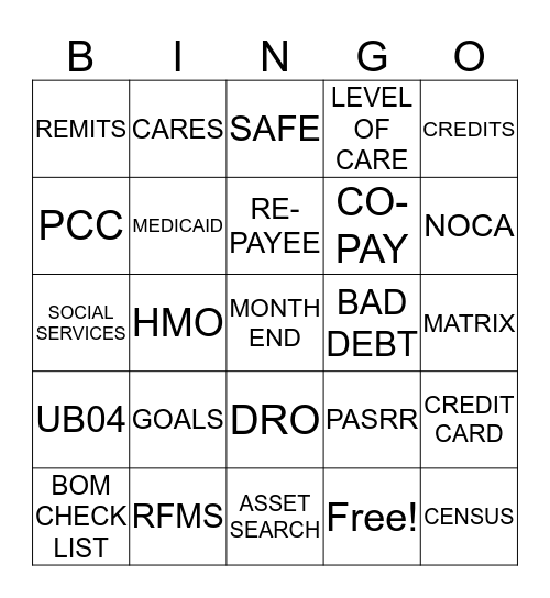 CHC MID-ATLANTIC REGION North Florida   Bingo Card