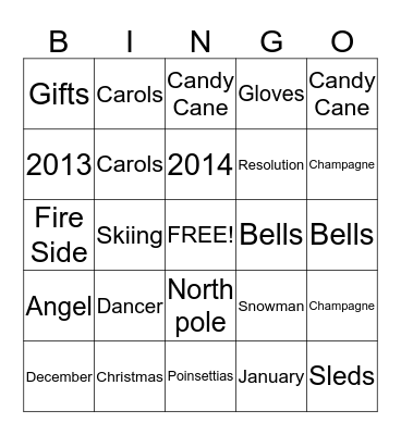 **HOLIDAY BINGO** Bingo Card
