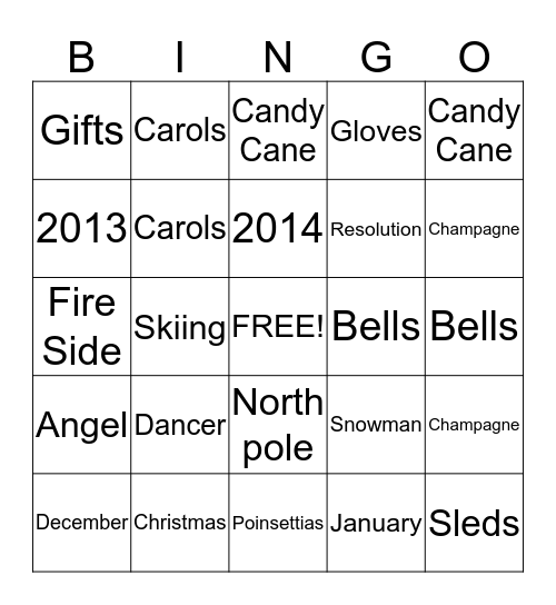 **HOLIDAY BINGO** Bingo Card