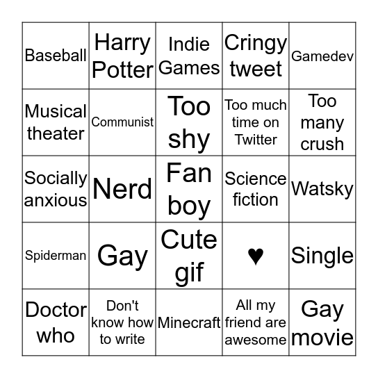 What do we Have in Common Bingo Card