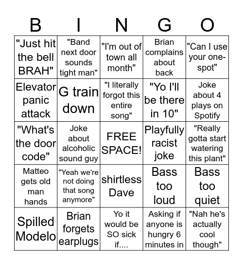 SUPERBLOOM PRACTICE BINGO Card