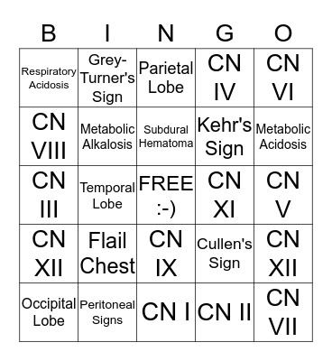 TNS Bingo Card