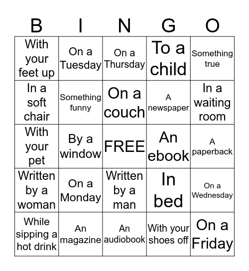 National BINGO Month Bingo Card