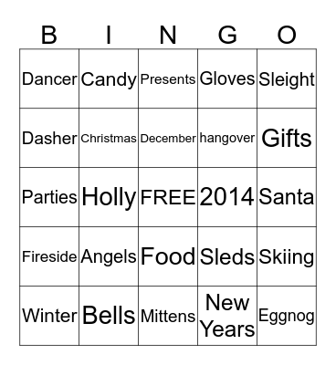 **HOLIDAY BINGO** Bingo Card