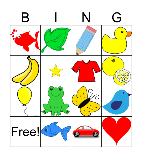 Colors BING Bingo Card