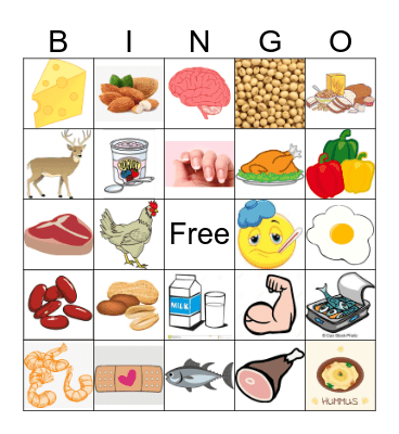 Protein and Iron Bingo Card