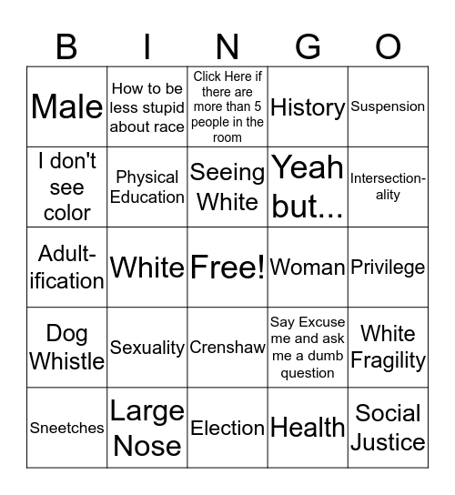 Social Justice NJEA  Bingo Card