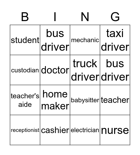 Jobs  Bingo Card