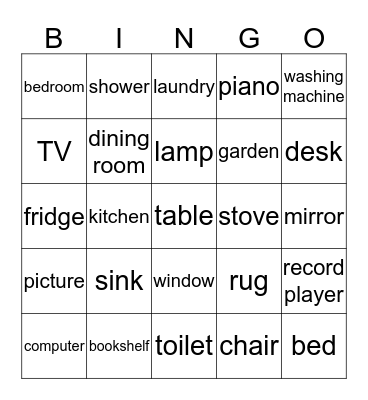 What a nice house! Bingo Card