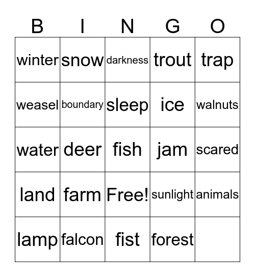 Mountain Bingo Card